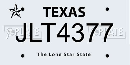 JLT4377 Texas License Plate