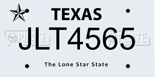 JLT4565 Texas License Plate