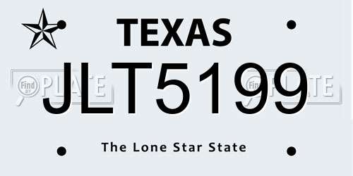JLT5199 Texas License Plate
