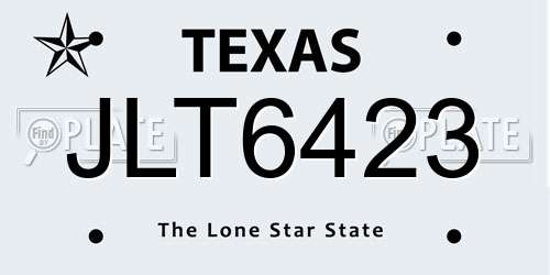 JLT6423 Texas License Plate