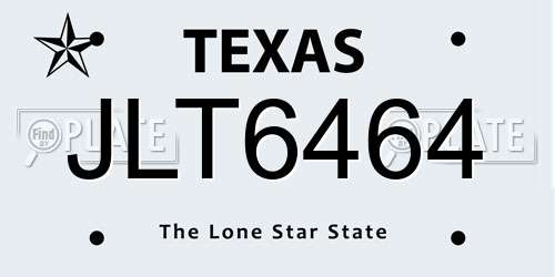 JLT6464 Texas License Plate