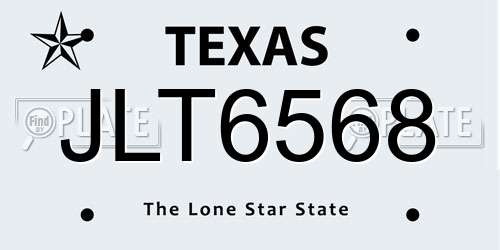 JLT6568 Texas License Plate