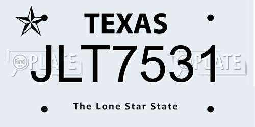 JLT7531 Texas License Plate
