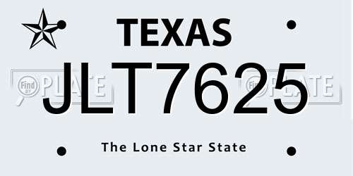 JLT7625 Texas License Plate