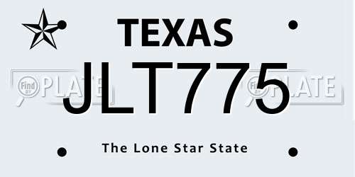 JLT775 Texas License Plate