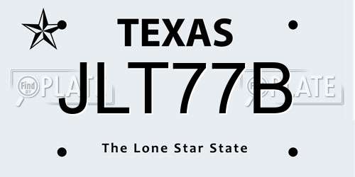 JLT77B Texas License Plate