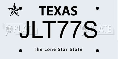 JLT77S Texas License Plate