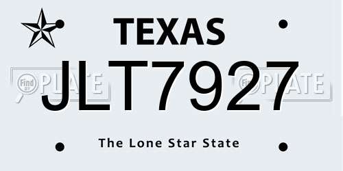 JLT7927 Texas License Plate
