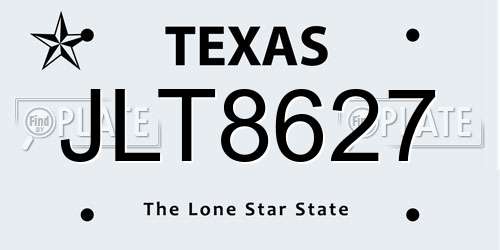 JLT8627 Texas License Plate