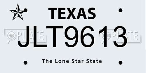 JLT9613 Texas License Plate