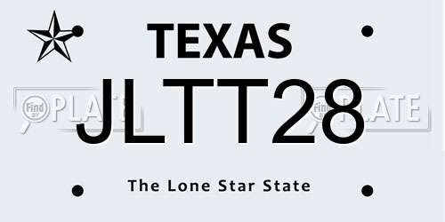 JLTT28 Texas License Plate