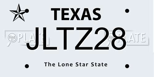 JLTZ28 Texas License Plate