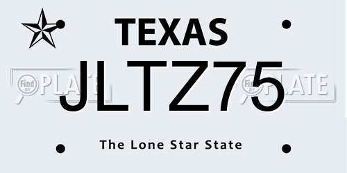 JLTZ75 Texas License Plate