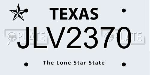 JLV2370 Texas License Plate