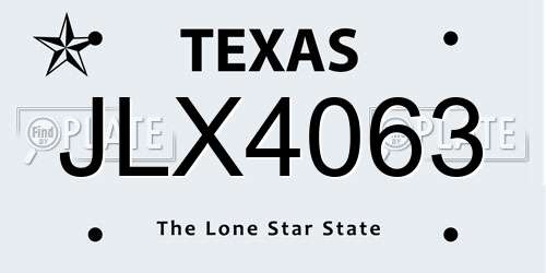JLX4063 Texas License Plate