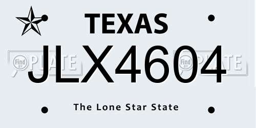 JLX4604 Texas License Plate