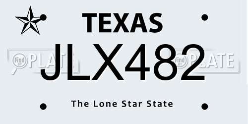 JLX482 Texas License Plate