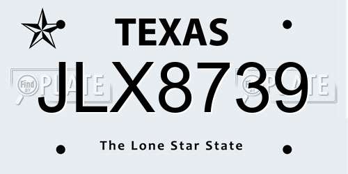 JLX8739 Texas License Plate