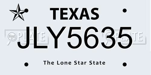 JLY5635 Texas License Plate