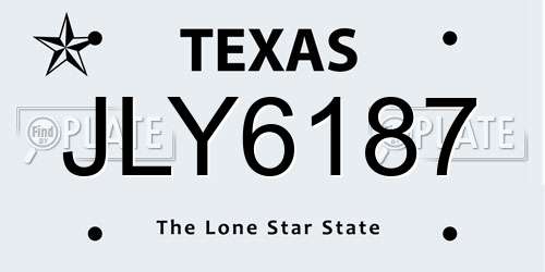 JLY6187 Texas License Plate