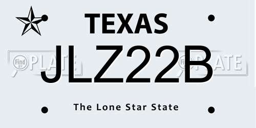 JLZ22B Texas License Plate