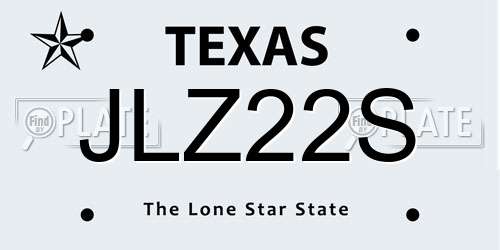 JLZ22S Texas License Plate