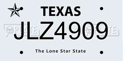 JLZ4909 Texas License Plate