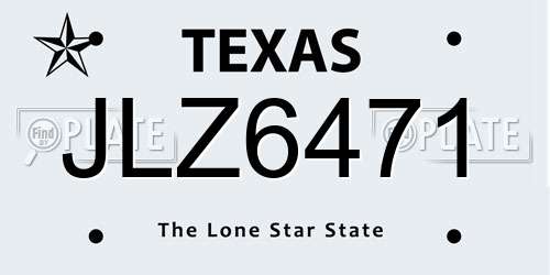 JLZ6471 Texas License Plate