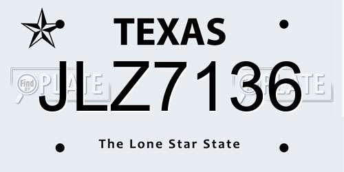 JLZ7136 Texas License Plate
