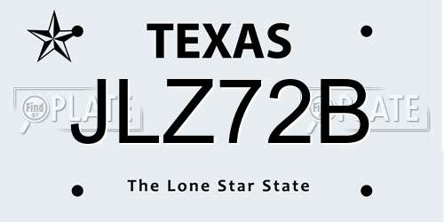 JLZ72B Texas License Plate