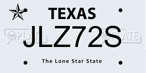 JLZ72S Texas License Plate