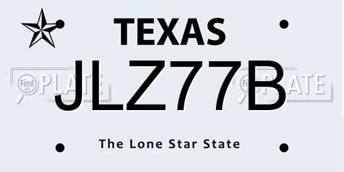 JLZ77B Texas License Plate
