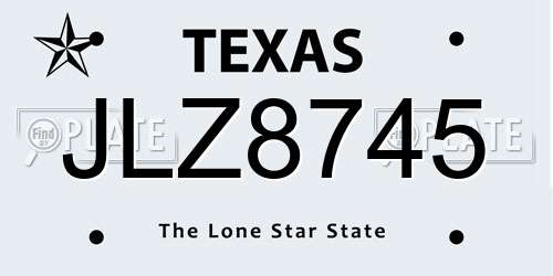 JLZ8745 Texas License Plate
