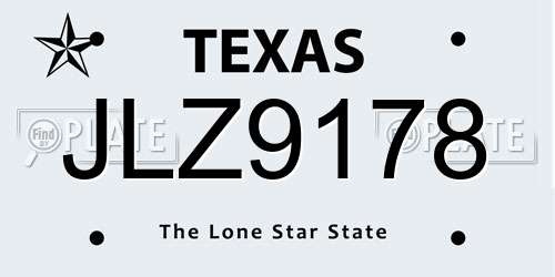 JLZ9178 Texas License Plate