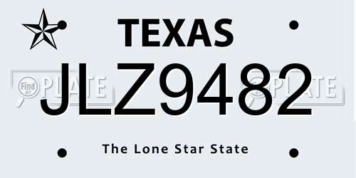 JLZ9482 Texas License Plate