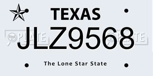 JLZ9568 Texas License Plate