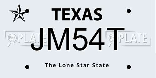 JM54T Texas License Plate