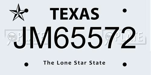 JM65572 Texas License Plate