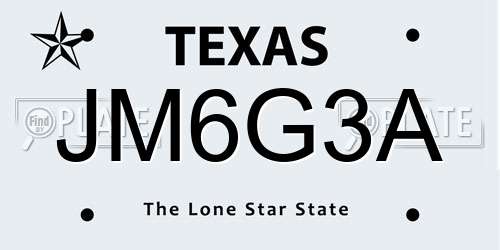 JM6G3A Texas License Plate
