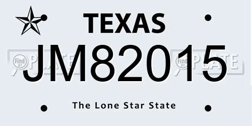 JM82015 Texas License Plate