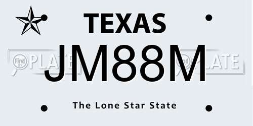 JM88M Texas License Plate