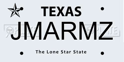 JMARMZ Texas License Plate