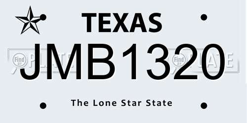 JMB1320 Texas License Plate