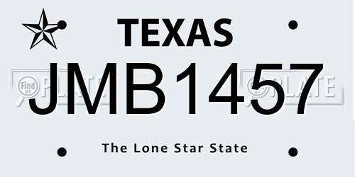 JMB1457 Texas License Plate