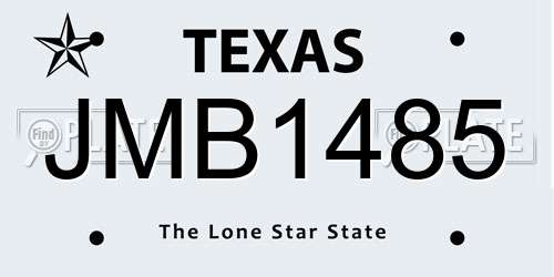 JMB1485 Texas License Plate