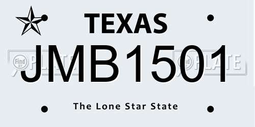 JMB1501 Texas License Plate
