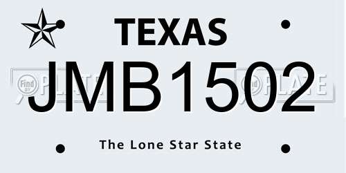 JMB1502 Texas License Plate