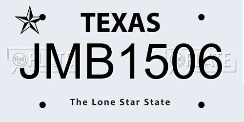 JMB1506 Texas License Plate