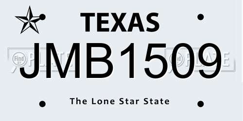 JMB1509 Texas License Plate