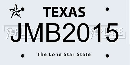JMB2015 Texas License Plate